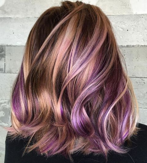 Versatile ideas of purple highlights for blonde