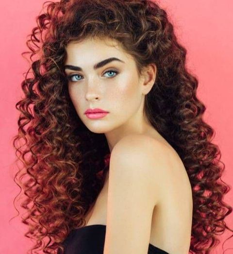Textured long curly hair