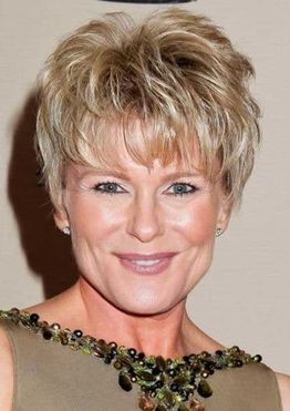 Short hair with light brown color for older women